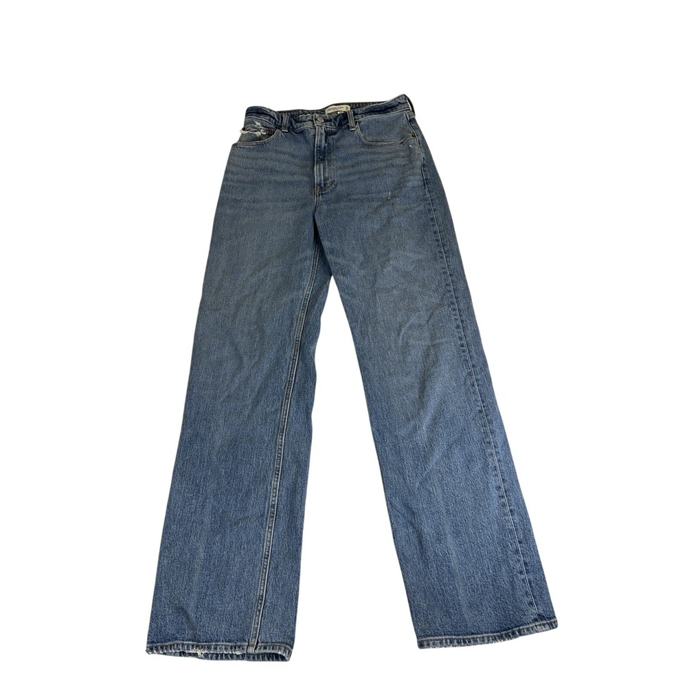 Abercrombie Curve Love 90s Relaxed High Rise Jeans Blue Size 30/10 Long
